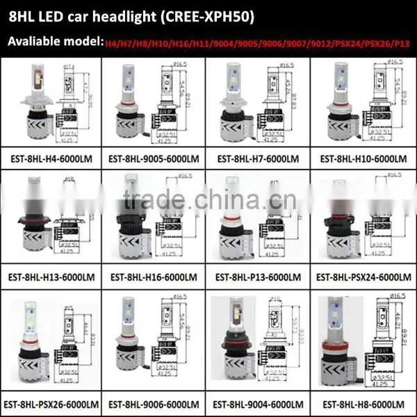 Wholesale 70W 6000lm 8G LED Auto Led Headlight