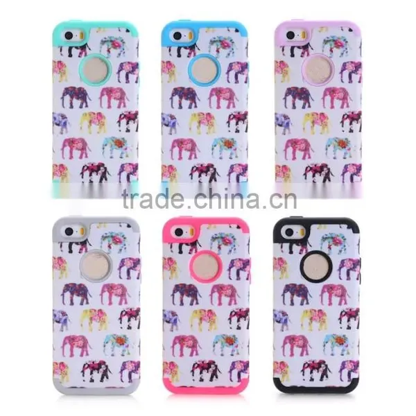 Ultra Thin Hybird 2 in 1 Phone Case for Iphone 5c With Printed Color photo-2