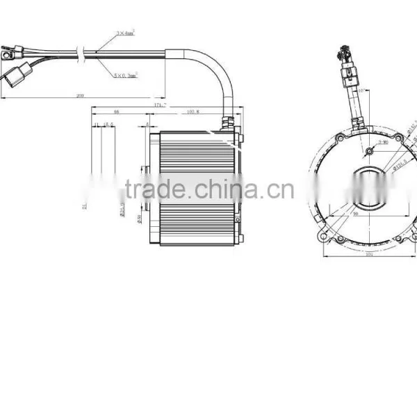 48V Brushless dc Motor , BLDC Motor Without Fan photo-3