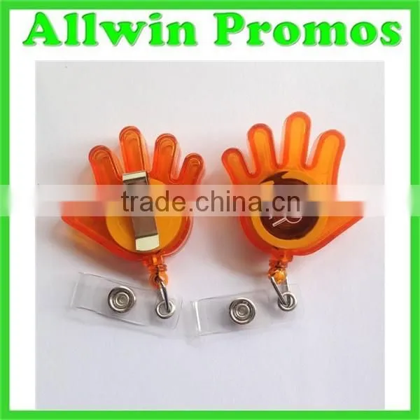 Hello Hand Shaped Badge Reel With Belt Clip photo-2