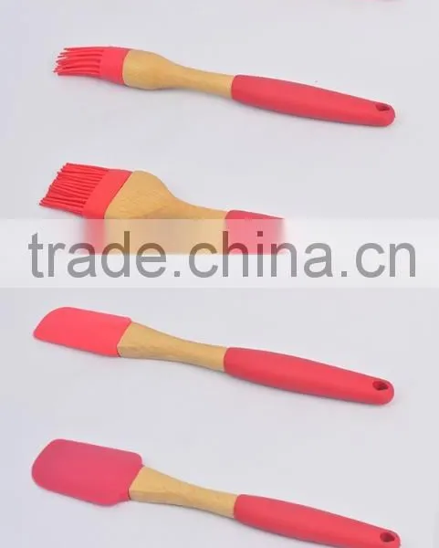 Food Grade Silicone Baking Tools Set Kitchen Cooking Tool With Wood Handle photo-3