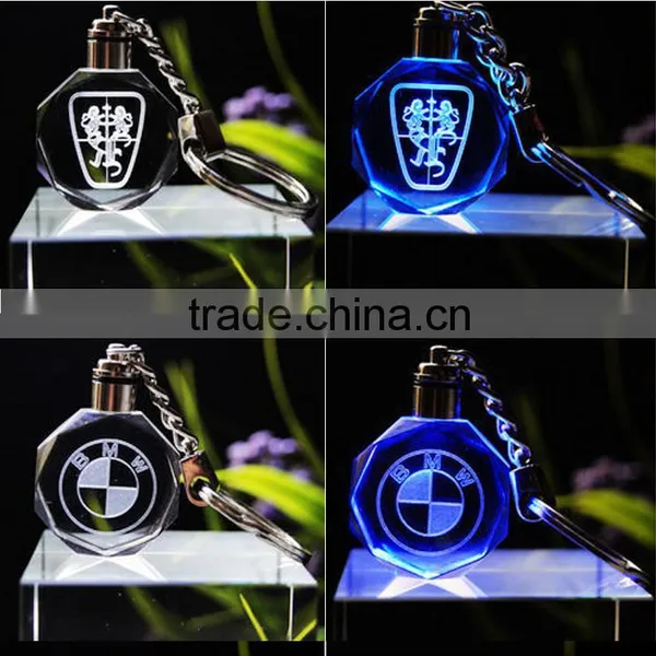 2016 New Selling Crystal Led Lights Laser Logo Key Holders photo-2
