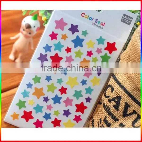 Heart/round Dot/star Deisgns Colorful Paper Stickers photo-3