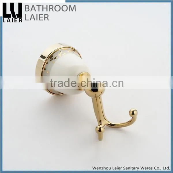 Direct Marketing Printing Lines Factory Zinc Alloy Gold Finishing Bathroom Accessories Wall Mounted Robe Hook photo-5