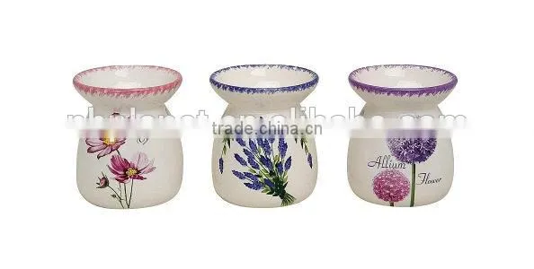 Wholesale White Ceramic Fragrance Oil Burner ,White Decal Ceramic Oil Burner photo-2