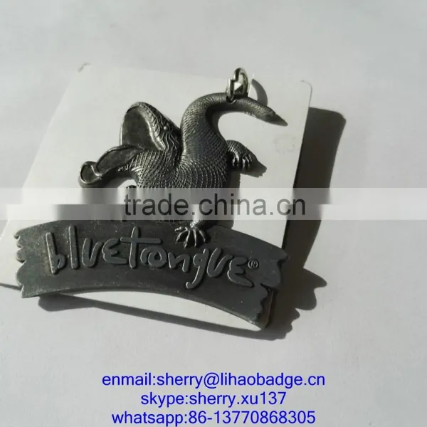 Customized Metal Zinc Alloy Crocodile Tag,Embossed Crocodile Shaped Keychain photo-2