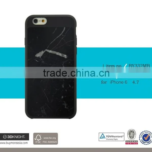 3D Knight Custom Quality PC Optional Black White Red Hand-made Blank Real Marble Back Cover for IPhone 6 Thin Marble Phone Case photo-4