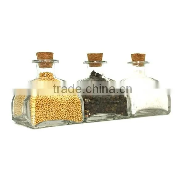 Spices in Cute Creative Square 100ml Glass Jar With Cork and Bow Perfect for Spice Shops and Spice Gift Distributors and Amazon photo-4