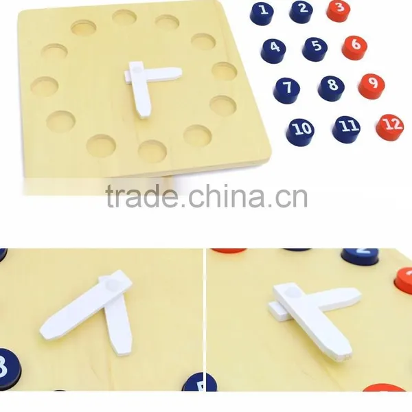 Educational Wooden Toy Professional Montessori Material Basswood Activity Clock photo-4