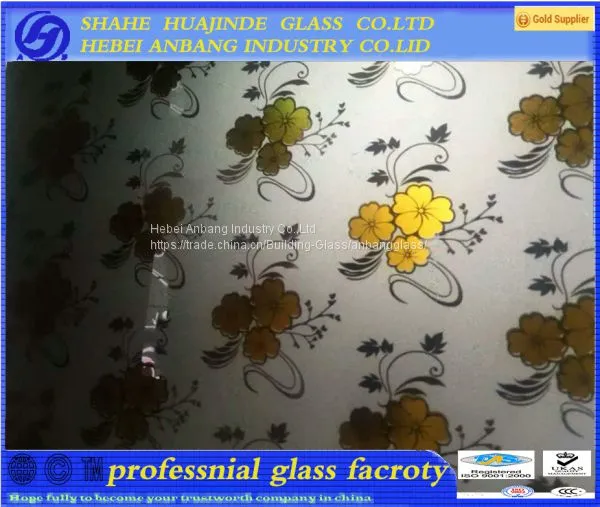 Acid Etched Glass and Ice Flower, Decorative Art Door Window Glass photo-2