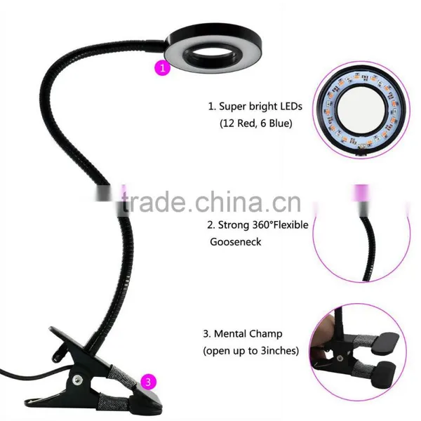 Hot Selling Led Grow Light for 10W Dimmable Clip Desk Lamp With 360 Flexible Gooseneck for Greenhouse Organic Organizer photo-5