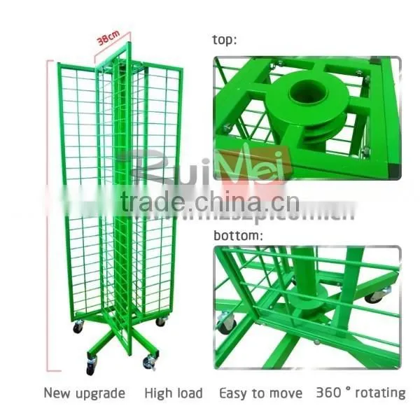 4 Sided Spinning Metal Grid Mesh Display Rack With Sign Holder photo-2