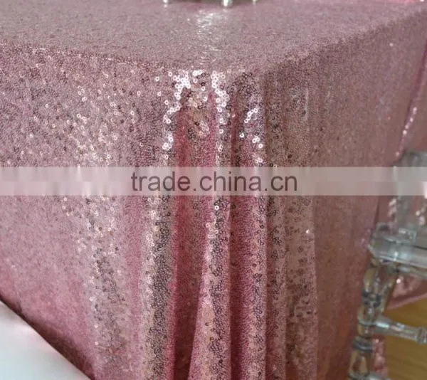 New Cheap Hot Sale Fancy 100% Polyester Embroidery Metallic Sequence Wedding Silver Sequin Table Cloth photo-3