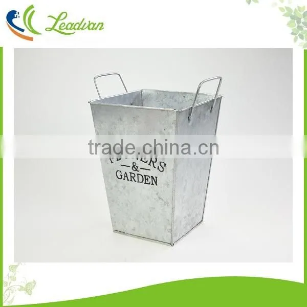 Flowers and Garden Large Metal Tall Square Flower Planters photo-3
