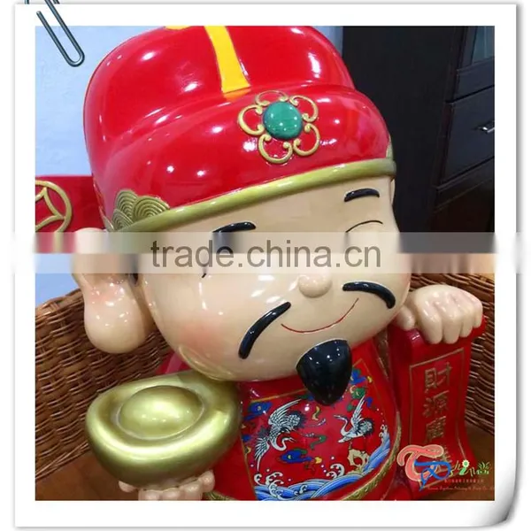 Hot Sale Chinese Resin God of Wealth Figurine Craft photo-2