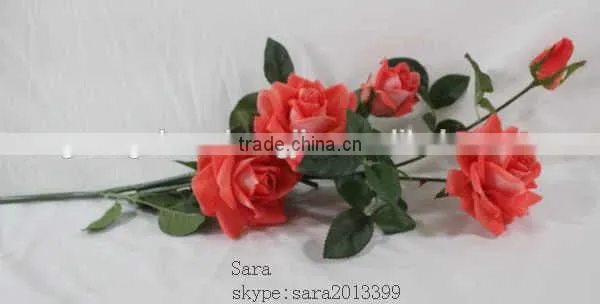 Bulk Artificial Fake Rose Flower Five Heads Royal Blue Flower Rose photo-3