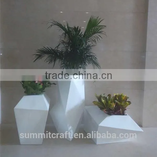 Fiberglass Astract Polyhedron Planter Garden Decoration photo-3