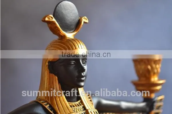 Resin Egyptian Statues Home Goods Antique 3 Tier Candle Holder photo-6