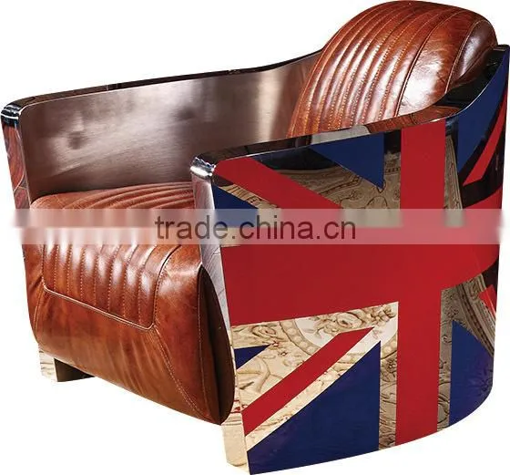 America Style High End Vintage Retro Style Genuine Leather Sofa S106# photo-2