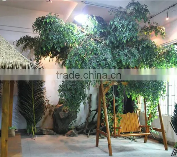 Home Garden Decoration 100cm to 1000cm Height Artificial Indoor Live Plastic Ficus Red With Green Big Palm Tree EZLS05 1016 photo-6