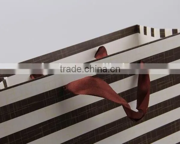 Foldable Gift Bag With Stripe Pattern/ Shopping Paper Bag photo-3