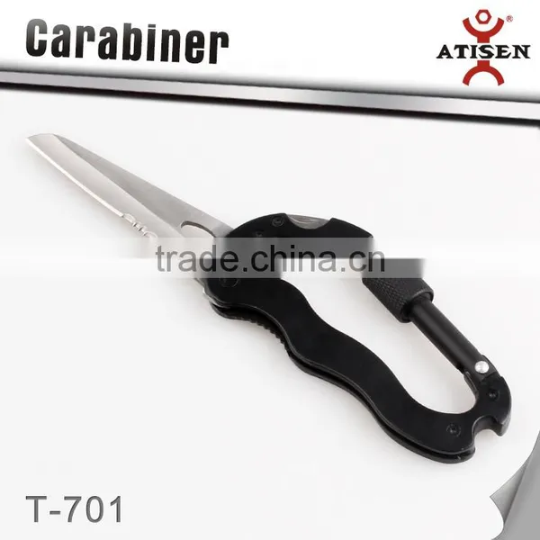 Multi Functions Climbing Carabiner With Hiking Knife And Screwdriver Outdoor Tool photo-2