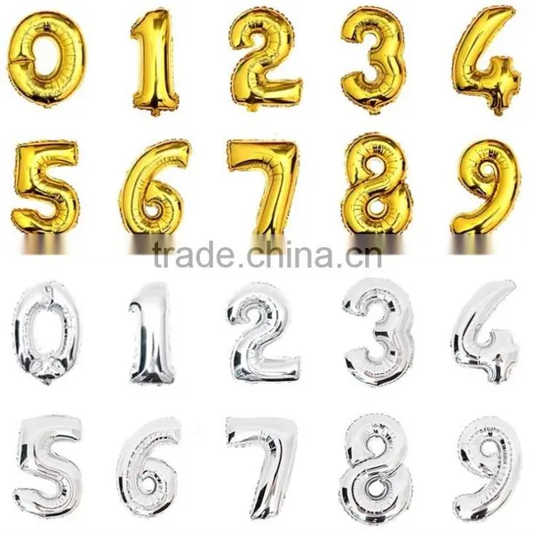 16 Inch Foil Balloons Party Decorative Foil Balloons Number Letter Foil Balloons photo-2