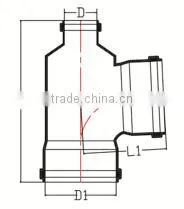 HIGH QUANLITY BOTTLE NECK TEE OF PVC GB STANDARD EXPANDING FITTINGS FOR DRAINAGE WITH GASKET photo-2