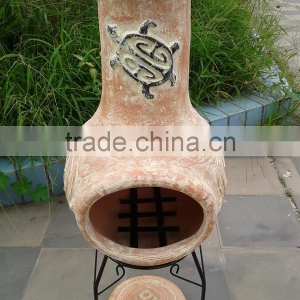 Clay Chimeneas Fire Pit With BBQ Grill and Metal Stand photo-6