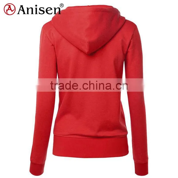 Oem Service 100% Cotton Slim Custom Women Zipper Hoodies photo-2