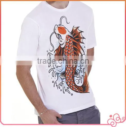 Summer Japanese Rising Sun Koi Tattoo Printed Teen Boys t Shirts photo-2