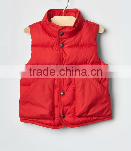 2016 New Design Warmest Puffer Vest,cotton Red Vest.kids Winter Cotton Vest