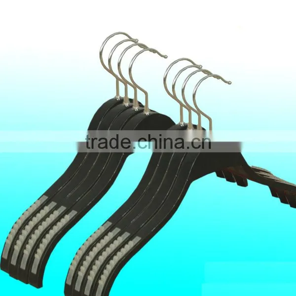 Girls Polished Chrome Swivel Hook Pants Hanger Model Wooden Hanger Arc-curved Wooden Hanger photo-2