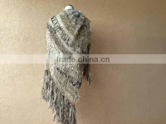 Blanket Scarf Style of Warm Shawl, Large Shawl, Beige Shawl Hand Knit for Women With Black, Ivory Off White, Taupe Shawl, Fring photo-2