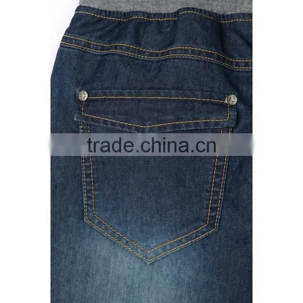 Guangzhou Jean Manufacturer Hot Sale Cropped Eco-friendly Fashion Custom Kids Denim Jean With Elastic photo-3