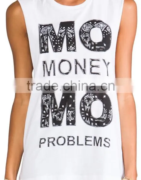 Raw Cut Arm Holes Plain White Tank Top photo-4