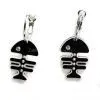 Chic Earrings Fish Charm Crystal Silver