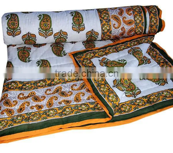 Jaipuri Block Print Cotton Razai Online | Indian Cotton Quilts