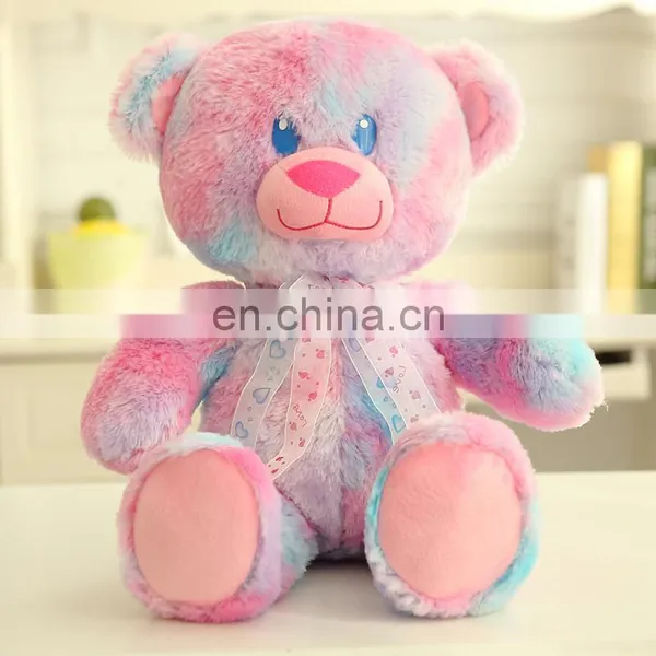 Fluffy Jumbo Colorful Rainbow Teddy Bear Plush Custom Toy photo-3