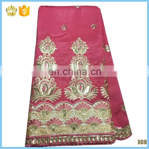 2014 African Wear Beaded Raw Silk George Raw Silk Fabric for Sale No.LG41200489 photo-4
