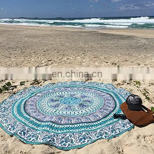 72" Indian Sea Mandala Hippie Mandala Round Bohemian Beach Throw Table Cover Wall Hanging Yoga Mat