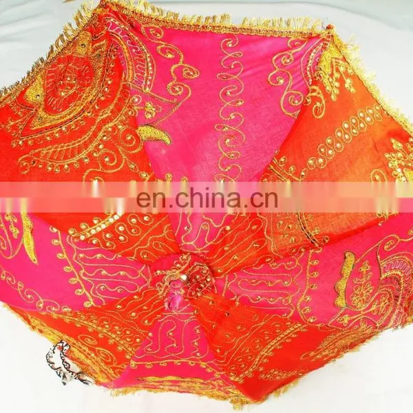 Vintage Rajasthani Handmade Umbrella In Many Different Ethnic Color & Designs