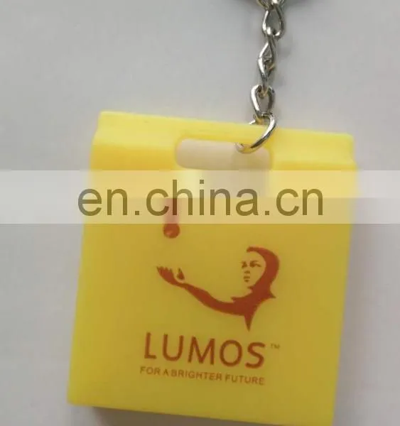 2017 3d OEM Custom LOGO Soft Silicone Rubber Box Shaped Keychain photo-3