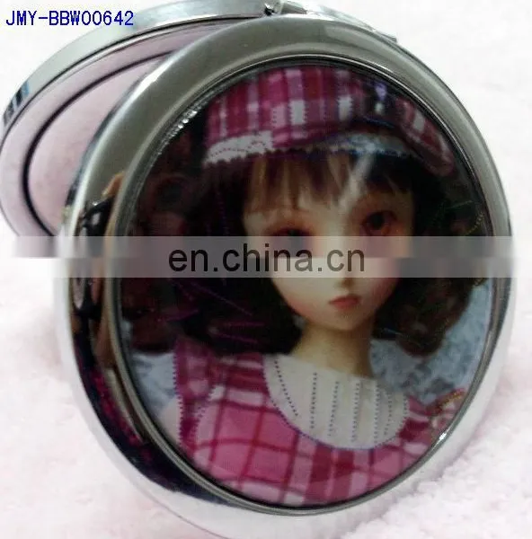 Cute Barbie Doll Fashion Promotional Matel Pocket Mirror