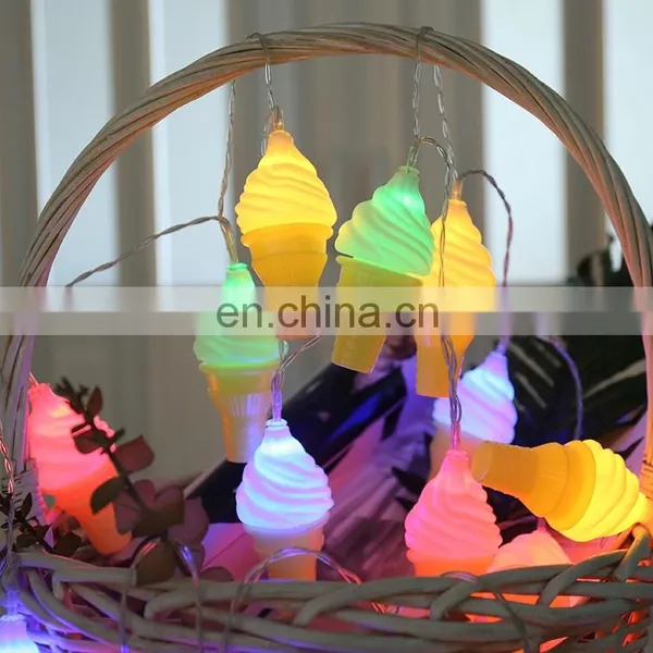 10L Battery Powered Ins Hot Led Night String Ice Cream Light Wedding Decorative Parti Lights Spring Strip Indoor Lighting photo-6