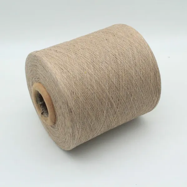 Weaving Yarn Supplies Ne12s/1 of Recycled 60/40 Polyester-cotton Light Brown Colored Yarn photo-5