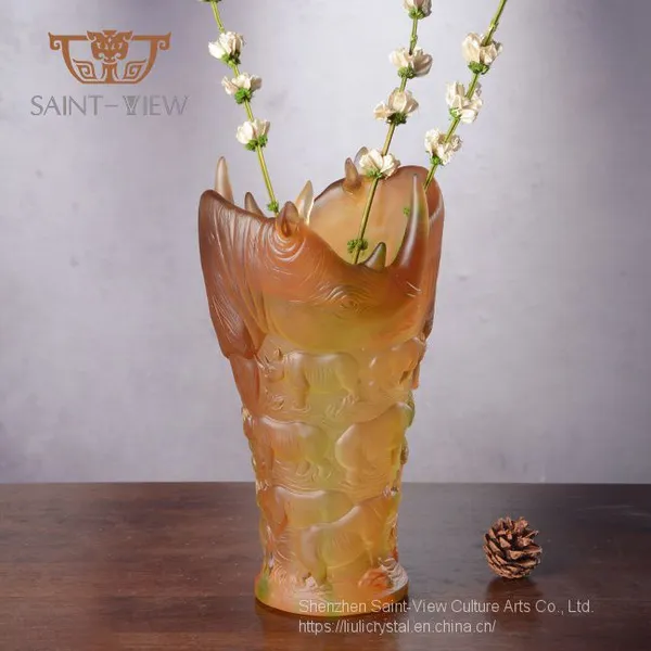 2021 New Folkcrafts Black Artwork Vase Rhinoceros Design Manufacturers Wholesale photo-3