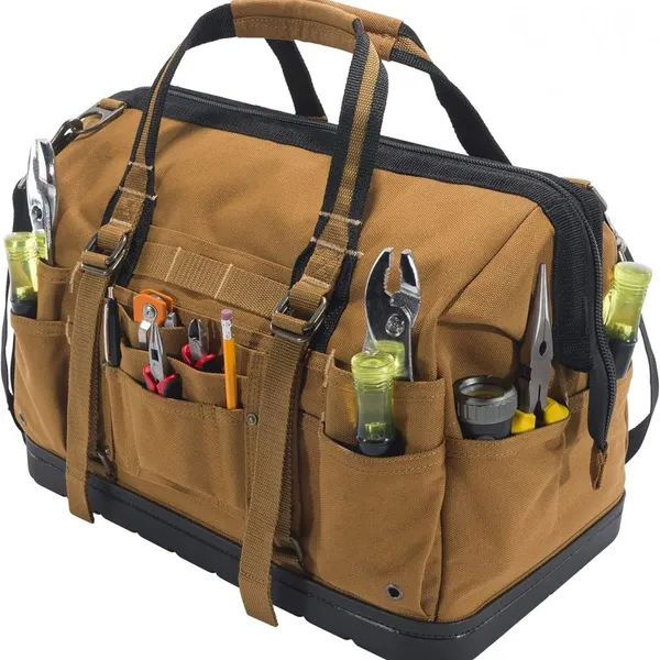 Electronical Tool Bag 18-Inch w/ Molded Base, Brown photo-4