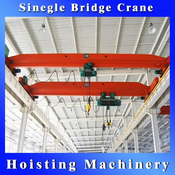 Workshop Warehouse 1 Ton 2 Ton 3 Ton 5ton 10ton 15 Ton 20 Ton Electric Europe Single Girder Overhead EOT Bridge Crane for Sale