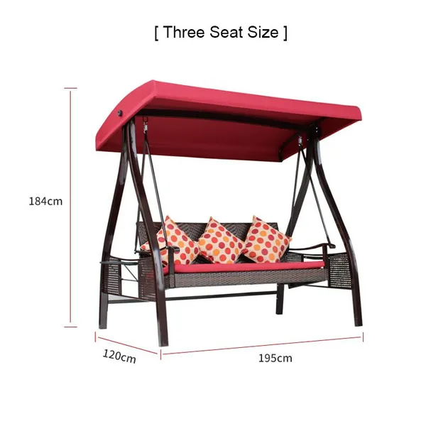 Luxury Three Seater Red Bean Swing Hanging Chair photo-2